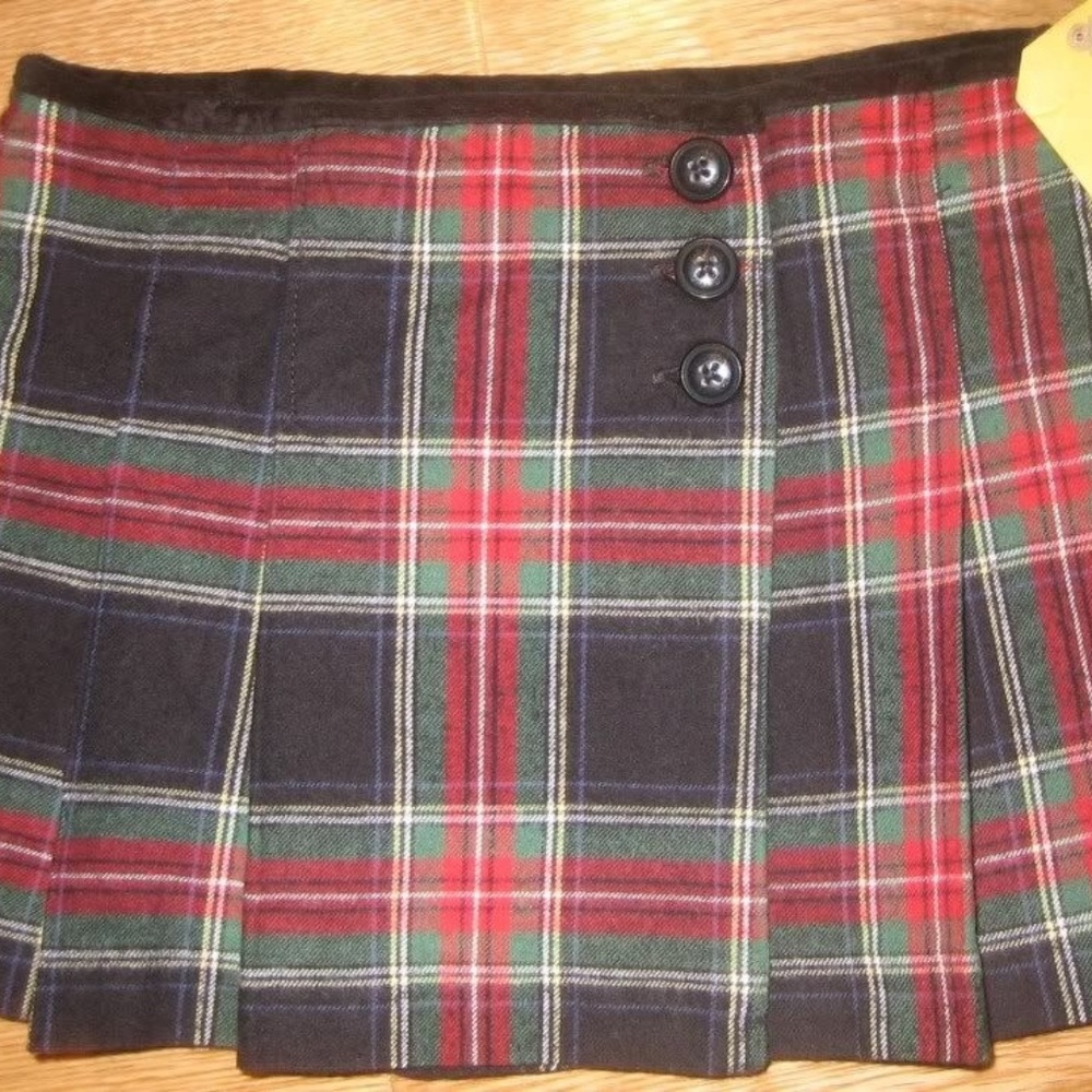 Girl's Holiday Oshkosh Plaid Wrap Around Skirt